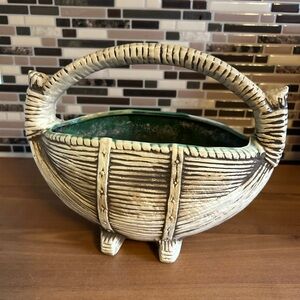Vintage 1950’s McCoy Pottery Basket Line Planter